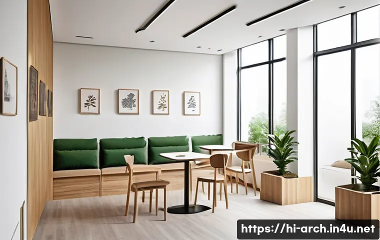 건축사와 복합 공간 설계 경험 - A modern multifunctional interior space designed for diverse users, featuring modular and foldable f...
